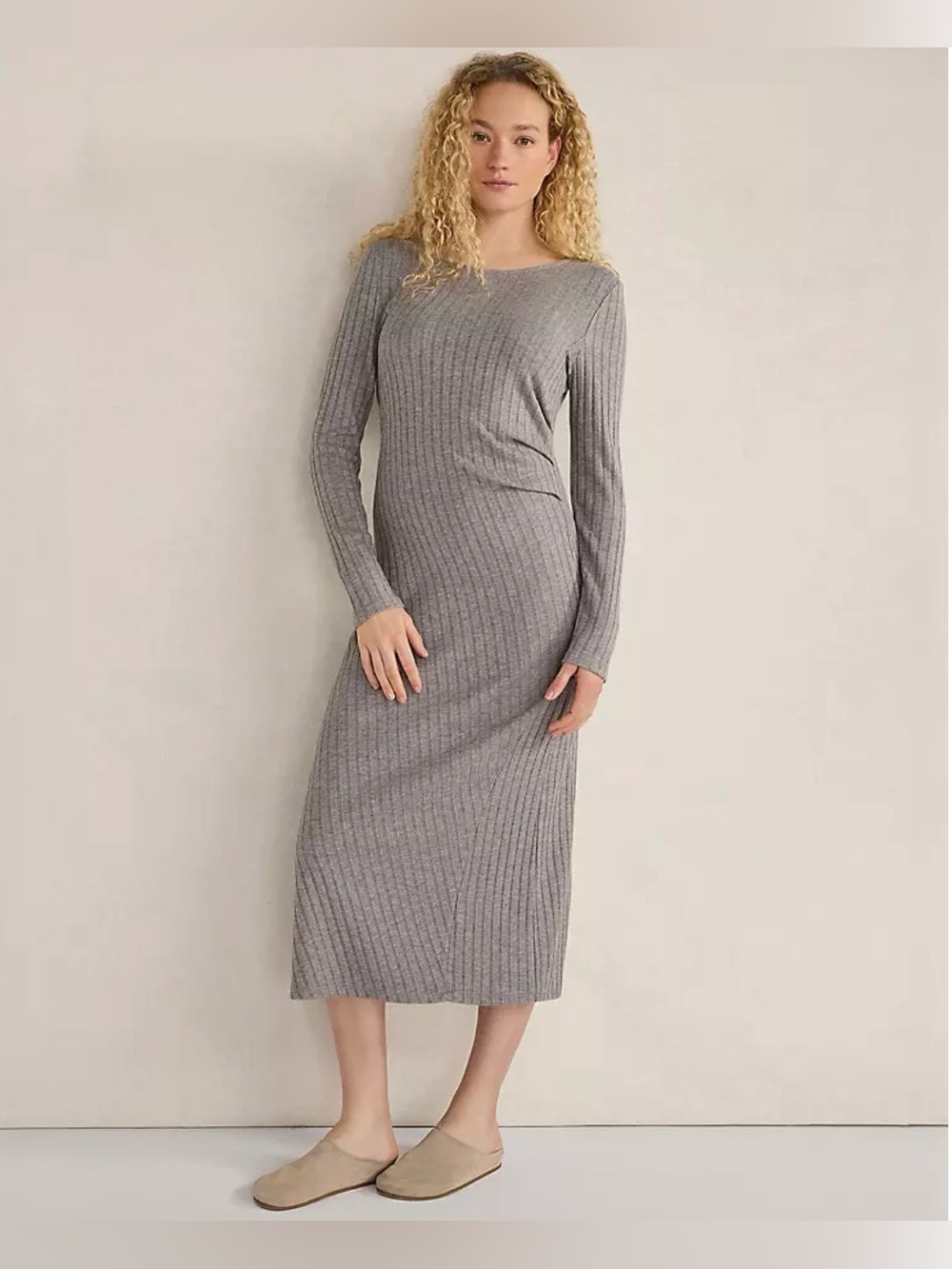 Haven Well Within Drapey Ribbed Dress - Picture 1 of 8